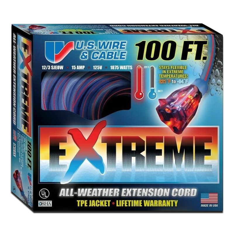 100' of 12/3 Extreme Duty Extension Cord