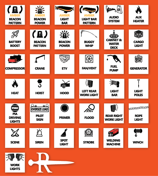Auxiliary Switch Labels - Advanced (0.50") - Light