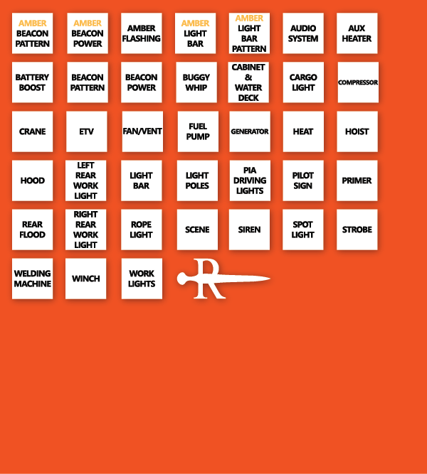Auxiliary Switch Labels - Simplified (0.375") - Light