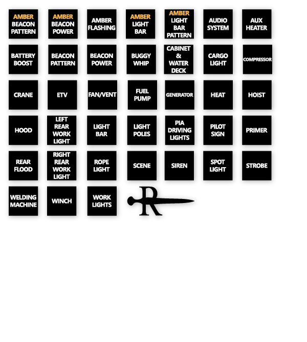 Auxiliary Switch Labels - Simplified (0.375") - Dark